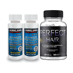 2 Frasco de minoxidil kirkland + perfect hair alta resolução