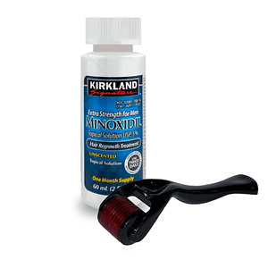 1 Frasco de minoxidil kirkland + dermaroller alta resolução