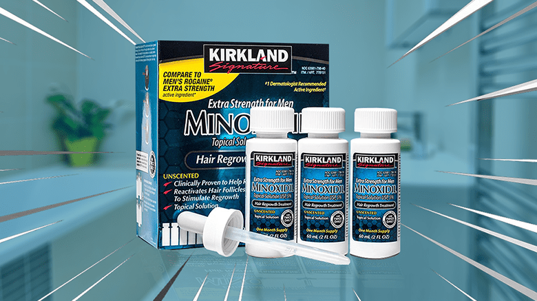 Minoxidil Kirkland caixa chamando atenção